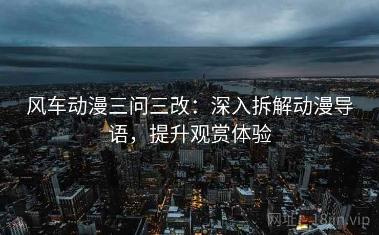 风车动漫三问三改：深入拆解动漫导语，提升观赏体验