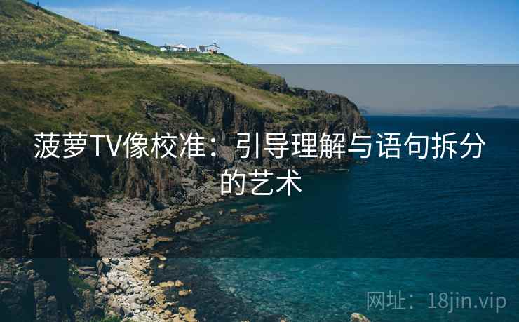菠萝TV像校准:引导理解与语句拆分的艺术 菠萝TV像校准:引导理解与语句拆分的艺术