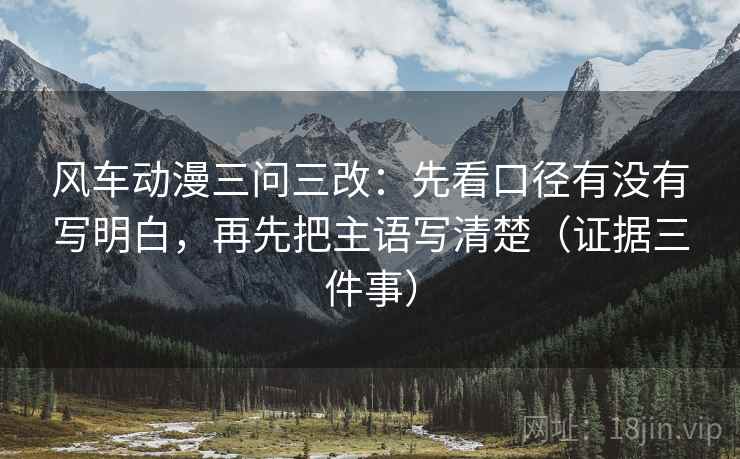 风车动漫三问三改:先看口径有没有写明白,再先把主语写清楚(证据三件事)